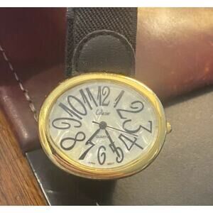 Women's 40mm Gold Tone Collezio Watch, MOP Face, Stretchable Canvas Band